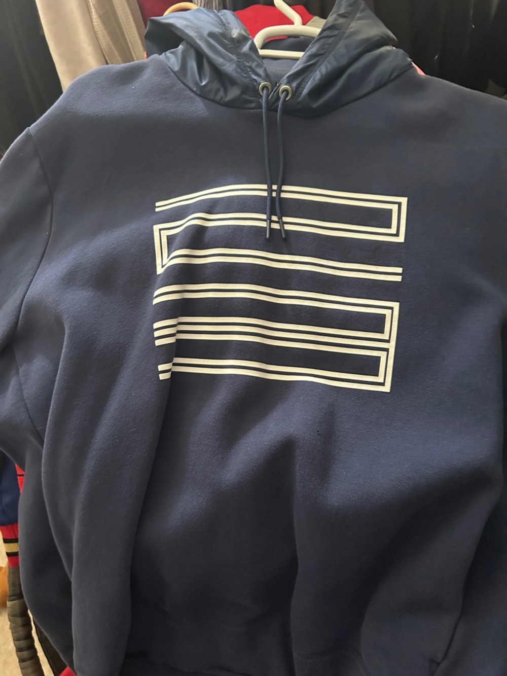 Jordan Men's Navy Crewneck Hoodie with White Graphic